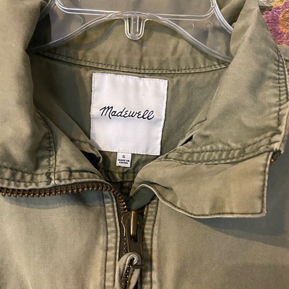 Madewell Sz S Fleet Jacket Olive Green Cotton Full Zip Military Anorak Shacket - Picture 4 of 11